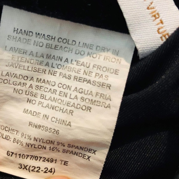 Rebecca Virtue Color Play 1-Piece Black Lace Suit - Picture 7 of 7